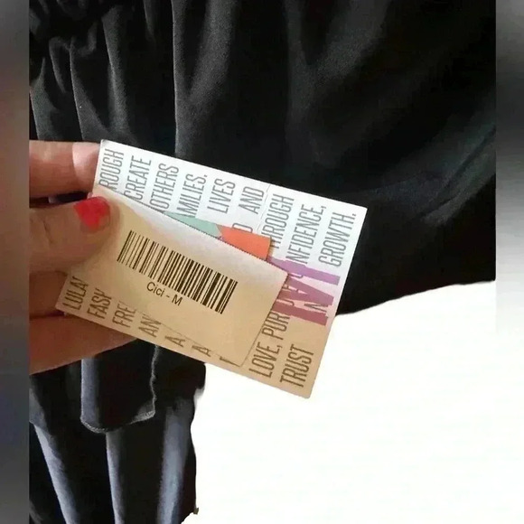 Lularoe medium black Off the shoulder Cici dress with mermaid hem. NWT. Stretchy - Picture 3 of 8